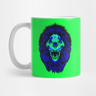 Lion Skull Interactive Green&Blue Filter T-Shirt By Red&Blue Mug